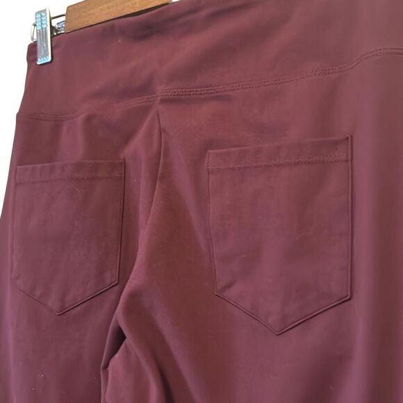 Iuga High Waist Flare Leggings Yoga Pants Medium Athleisure Burgundy - Picture 5 of 6